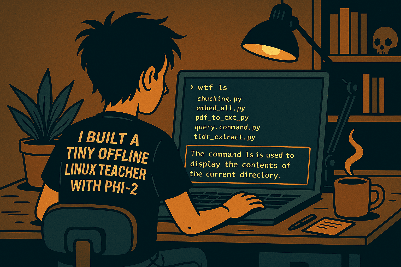 Cover Image for I Built a Tiny Offline Linux Teacher with Phi-2
